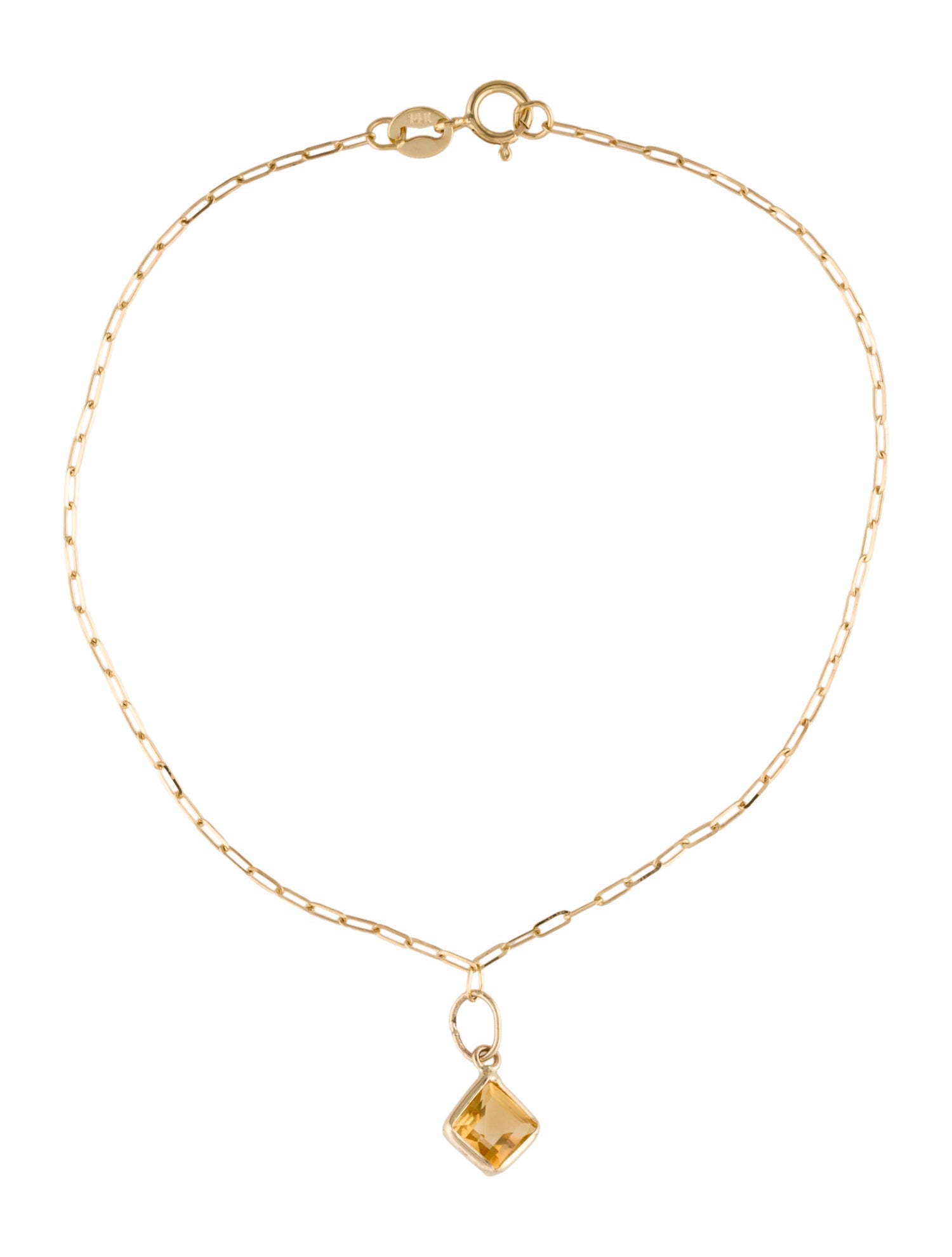 Bracelet 14K Citrine Charm Bracelet